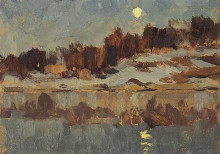 Картина "пейзаж с луной" художника "левитан исаак"