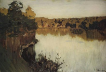 Копия картины "лесное озеро" художника "левитан исаак"