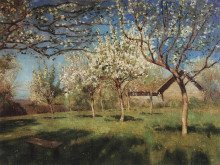 Картина "цветущие яблони" художника "левитан исаак"