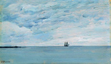 Копия картины "море у финляндских берегов" художника "левитан исаак"