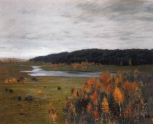 Копия картины "осень. долина реки." художника "левитан исаак"