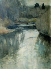 Копия картины "река" художника "левитан исаак"