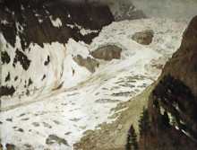 Копия картины "альпы. снега." художника "левитан исаак"