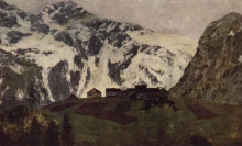 Копия картины "в альпах" художника "левитан исаак"