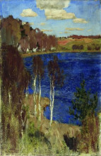 Копия картины "озеро" художника "левитан исаак"