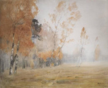 Репродукция картины "туман" художника "левитан исаак"