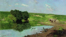 Копия картины "пейзаж" художника "левитан исаак"