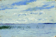 Копия картины "озеро" художника "левитан исаак"