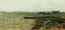 Копия картины "берег реки" художника "левитан исаак"