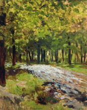 Репродукция картины "дорога в лесу" художника "левитан исаак"