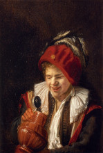 Копия картины "a youth with a jug" художника "лейстер юдит"