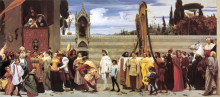 Картина "cimabue&#39;s celebrated madonna is carried in procession through the streets of florence" художника "лейтон фредерик"