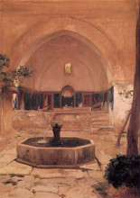 Репродукция картины "courtyard of a mosque at broussa" художника "лейтон фредерик"