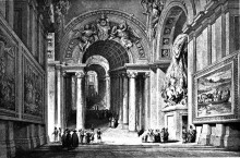 Репродукция картины "giovanni lorenzo bernini&#39;s scala regia in the apostolic palace, vatican, drawing by leitch, engraving by e. challis" художника "лейтч уильям лейтон"