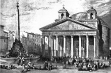 Картина "the pantheon in rome, drawing by leitch, engraving by w.b. cooke" художника "лейтч уильям лейтон"