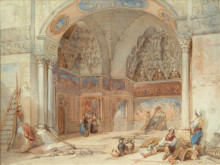 Репродукция картины "mosque interior" художника "лейтч уильям лейтон"