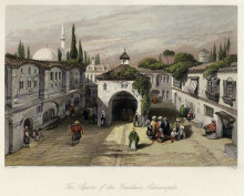 Картина "the square of the fountain, adrianople (after leitch)" художника "лейтч уильям лейтон"