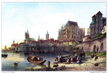 Картина "the city of cologne, engraved by m.j. starling after leitch" художника "лейтч уильям лейтон"