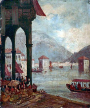 Картина "lake como, italy" художника "лейтч уильям лейтон"