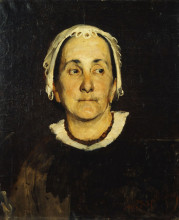 Репродукция картины "portrait of lady wearing white cap" художника "лембесис полихронис"