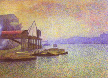 Репродукция картины "view of the thames" художника "леммен жорж"