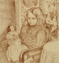 Копия картины "girl with doll" художника "леммен жорж"