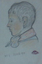 Репродукция картины "profile of a young boy" художника "леммен жорж"