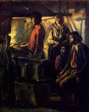 Репродукция картины "the forging" художника "ленен (братья)"
