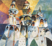 Копия картины "звон - колокольня ивана великого" художника "лентулов аристарх"