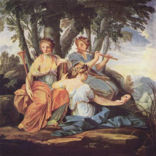 Репродукция картины "clio, euterpe and thalia" художника "лёсюёр эсташ"