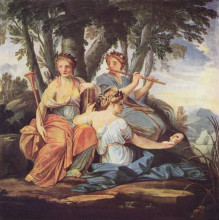Копия картины "clio, euterpe and thalia" художника "лёсюёр эсташ"