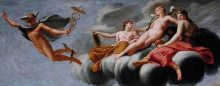 Репродукция картины "cupid ordering mercury to announce his power to the universe" художника "лёсюёр эсташ"
