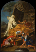 Картина "st. bruno appearing to comte roger" художника "лёсюёр эсташ"