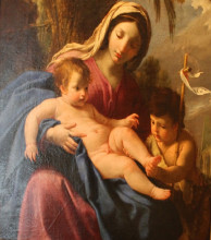 Репродукция картины "the virgin and child with saint john the baptist" художника "лёсюёр эсташ"