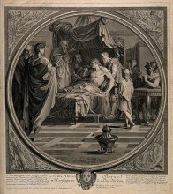 Репродукция картины "alexander the great demonstrates his trust in his physician" художника "лёсюёр эсташ"