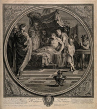 Картина "alexander the great demonstrates his trust in his physician" художника "лёсюёр эсташ"