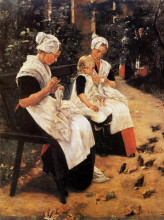 Репродукция картины "amsterdam orphans in the garden" художника "либерман макс"