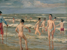 Копия картины "bathing boys" художника "либерман макс"