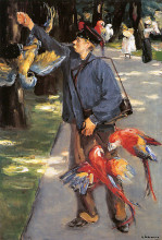 Репродукция картины "parrot caretaker in artis" художника "либерман макс"