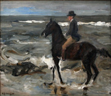 Репродукция картины "rider on the beach" художника "либерман макс"