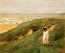 Копия картины "dune near nordwijk with child" художника "либерман макс"