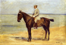 Репродукция картины "rider on the beach facing left" художника "либерман макс"