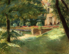 Копия картины "terrace overlooking the flower garden in wannsee" художника "либерман макс"