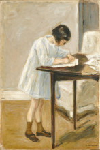 Картина "the artist&#39;s granddaughter at the table" художника "либерман макс"
