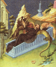 Репродукция картины "st. anthony attacked by devils" художника "лимбург (братья)"