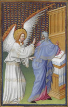 Картина "the archangel gabriel appears to zachary" художника "лимбург (братья)"