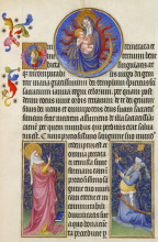 Картина "the virgin, the sibyl and the emperor augustus" художника "лимбург (братья)"