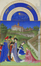 Картина "april: courtly figures in the castle grounds" художника "лимбург (братья)"