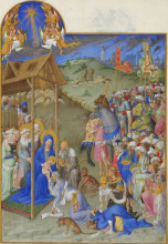 Репродукция картины "the adoration of the magi" художника "лимбург (братья)"