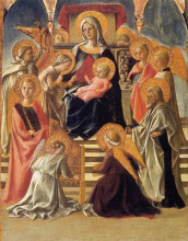 Репродукция картины "madonna and child enthroned with saints" художника "липпи филиппо"